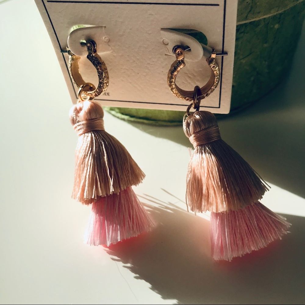 MELROSE & MKT Two-Tier Tassel Earrings NWT! - Picture 2 of 7